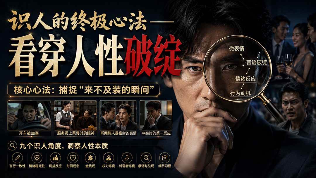 付费文章：识人的终极心法——看穿人性破绽